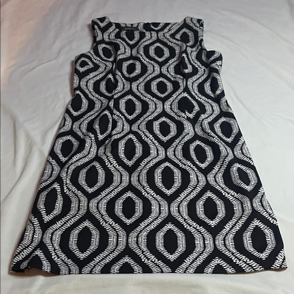 Alyx Black and White Geometric Print Sleeveless Dress